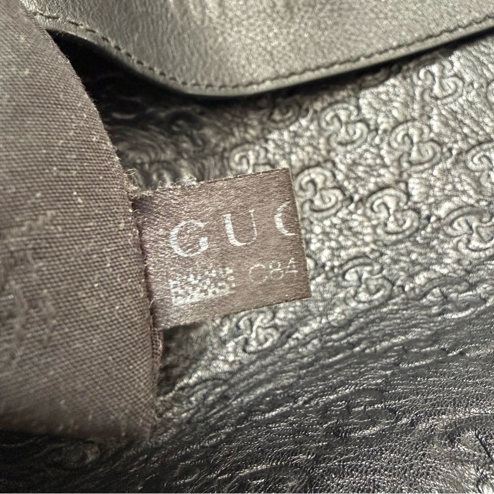 GUCCI Black Guccissima Leather New Web Hobo Shoulder Bag - Picture 13 of 14